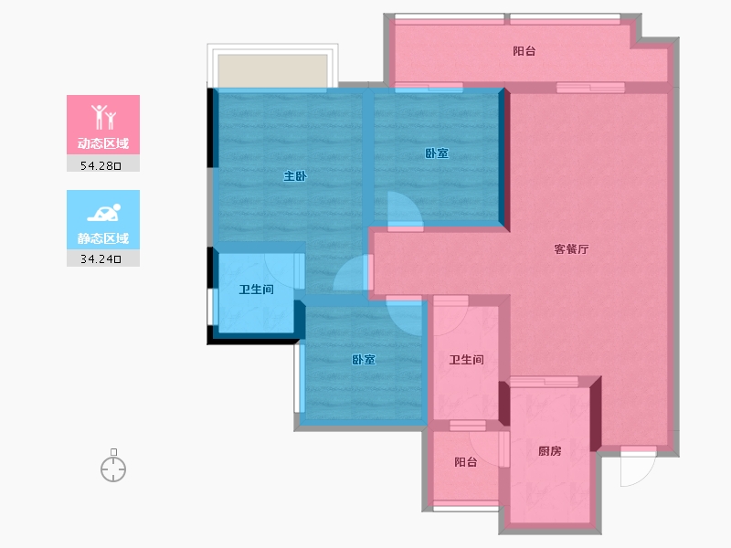 四川省-雅安市-正黄领地翡翠公园-77.29-户型库-动静分区