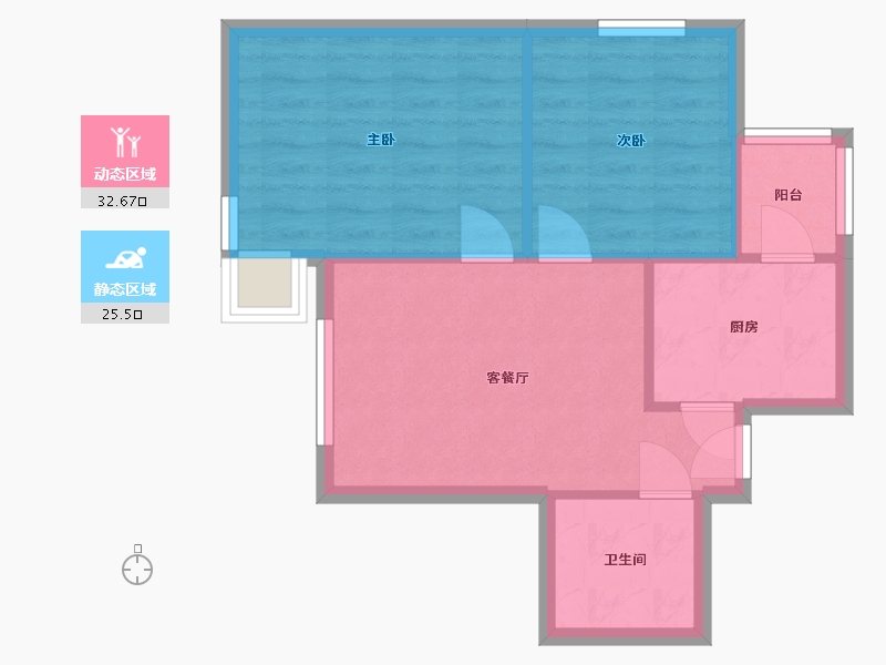 天津-天津市-东康家园-53.80-户型库-动静分区