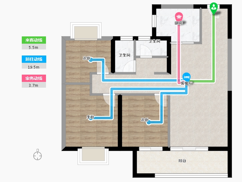 湖北省-鄂州市-中建壹品澜悦-75.00-户型库-动静线