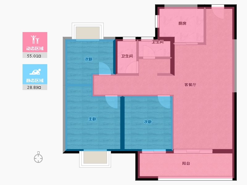 湖北省-鄂州市-中建壹品澜悦-75.00-户型库-动静分区