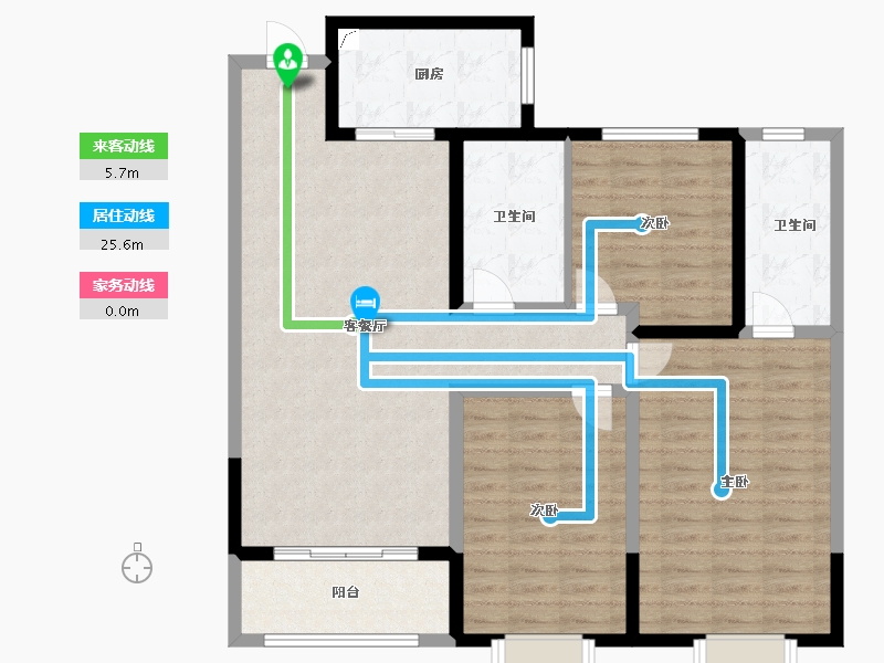 山西省-忻州市-​天和熙悦府-107.31-户型库-动静线