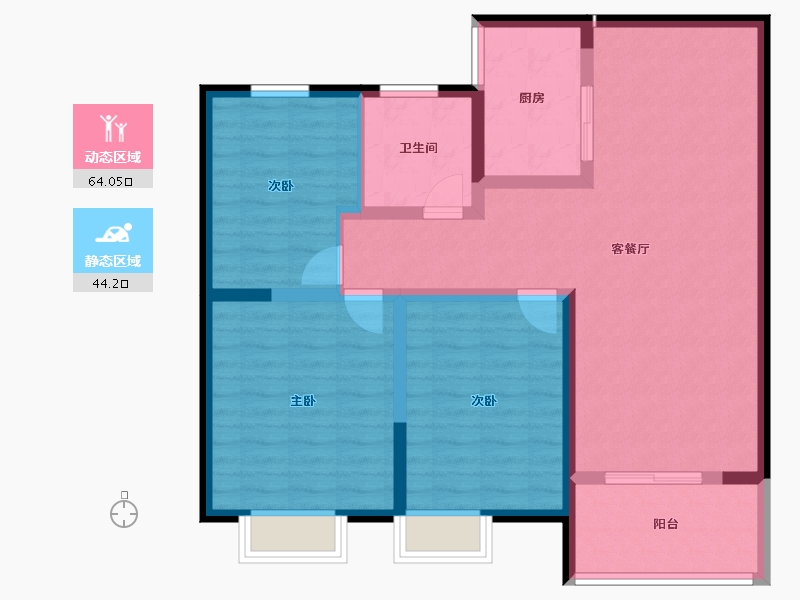 江苏省-淮安市-东城尚景-97.26-户型库-动静分区