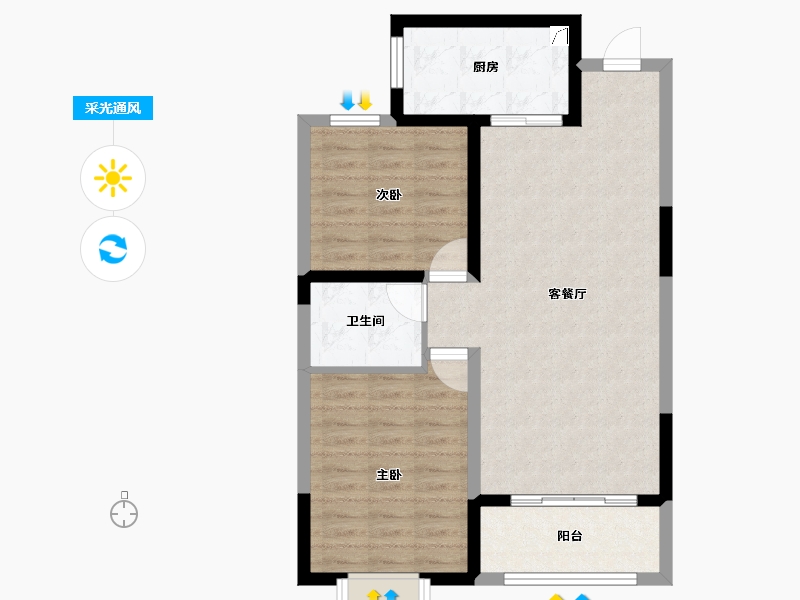 山西省-忻州市-​天和熙悦府-73.62-户型库-采光通风