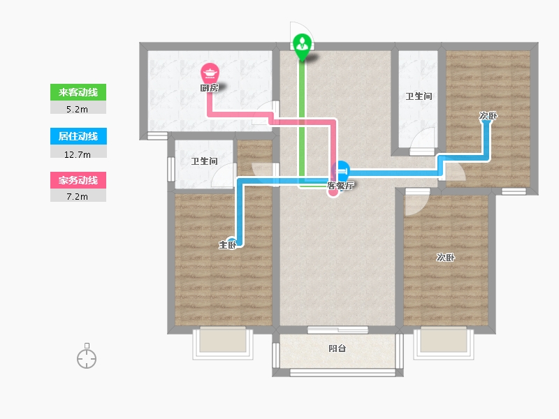 内蒙古自治区-鄂尔多斯市-阳光佳苑-98.29-户型库-动静线