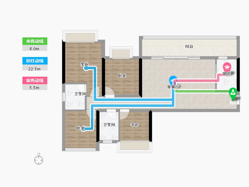 四川省-雅安市-正黄翡翠台-98.40-户型库-动静线