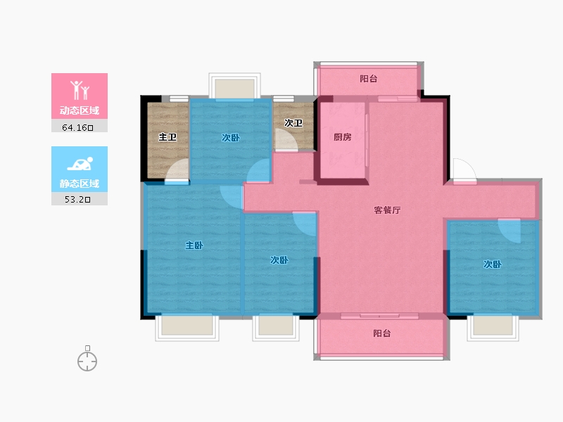 湖北省-宜昌市-碧桂园城央壹品-114.29-户型库-动静分区