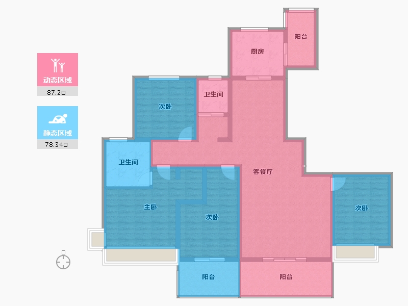 陕西省-宝鸡市-华厦·中央公园-149.00-户型库-动静分区