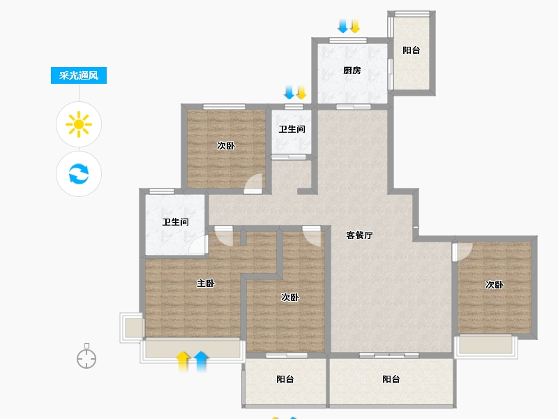 陕西省-宝鸡市-华厦·中央公园-149.00-户型库-采光通风