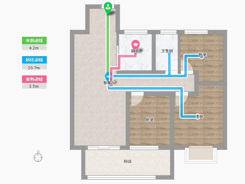 陕西省-渭南市-富平龙记檀府-71.20-户型库-动静线