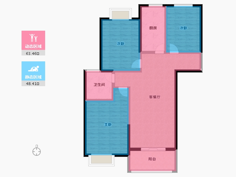 江苏省-淮安市-东城尚景-99.97-户型库-动静分区