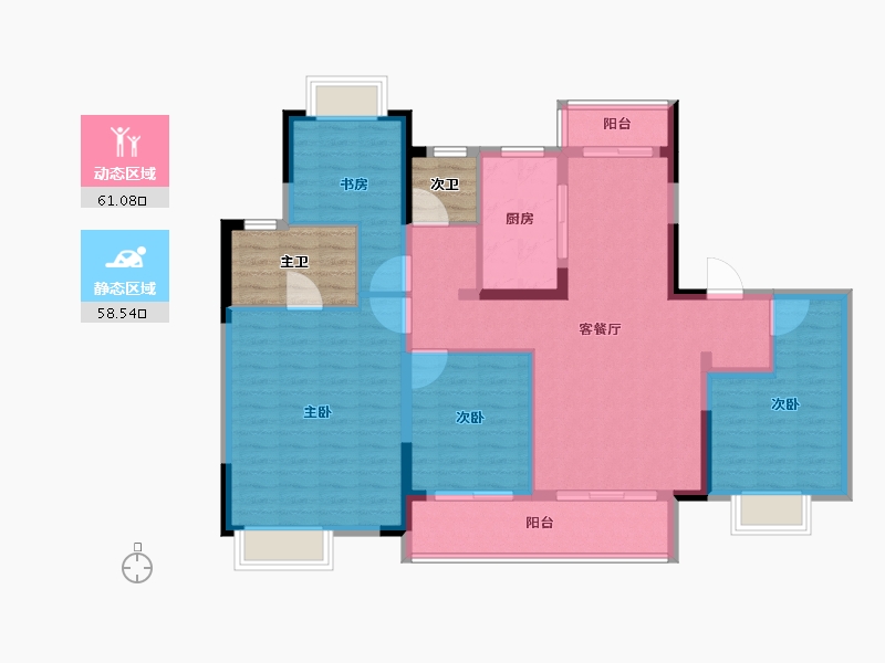 湖北省-宜昌市-招商·依云水岸-116.57-户型库-动静分区