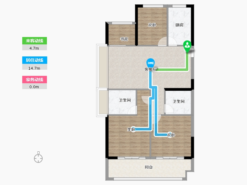 江苏省-淮安市-洪泽碧桂园江山府-103.95-户型库-动静线