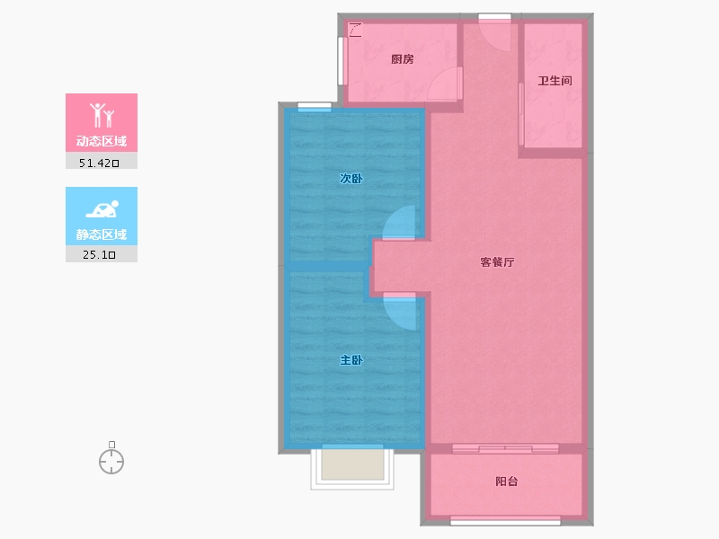 山西省-忻州市-​天和熙悦府-68.10-户型库-动静分区