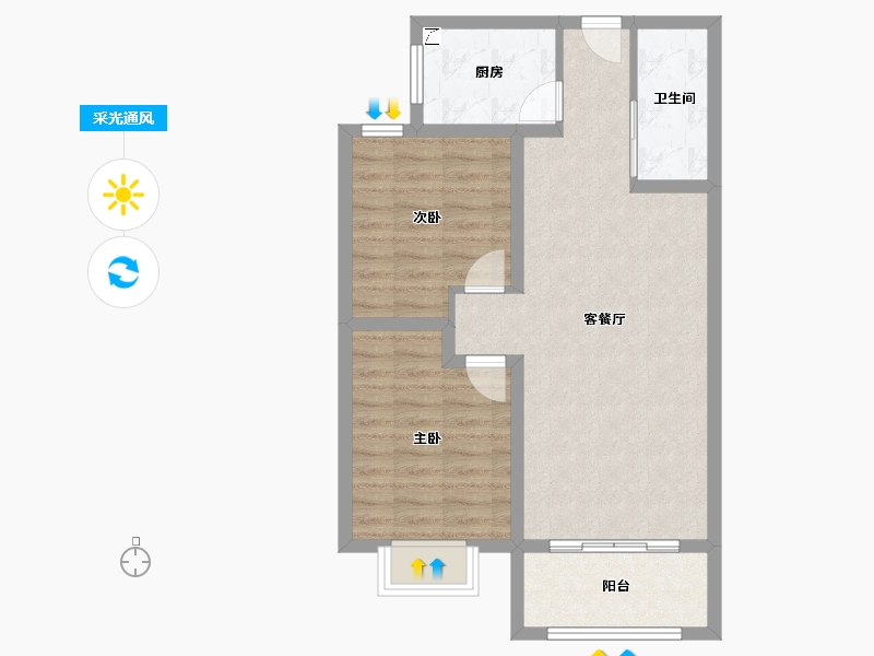 山西省-忻州市-​天和熙悦府-68.10-户型库-采光通风