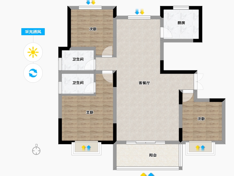 安徽省-安庆市-颐高·智慧城-97.01-户型库-采光通风