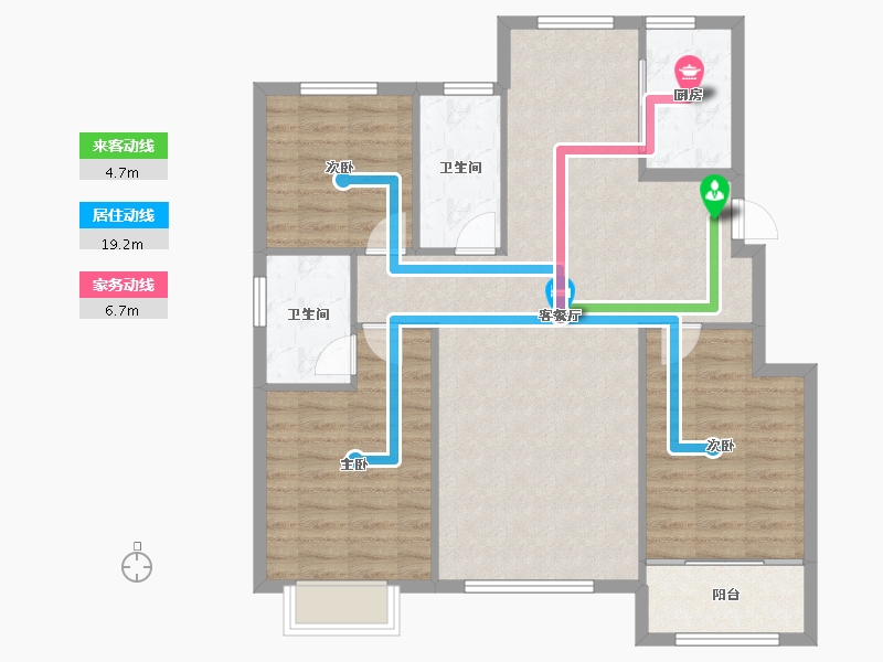 山东省-淄博市-锦绣淄江-99.06-户型库-动静线