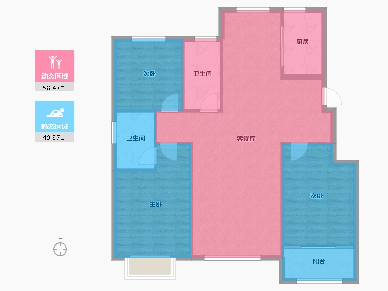 山东省-淄博市-锦绣淄江-99.06-户型库-动静分区