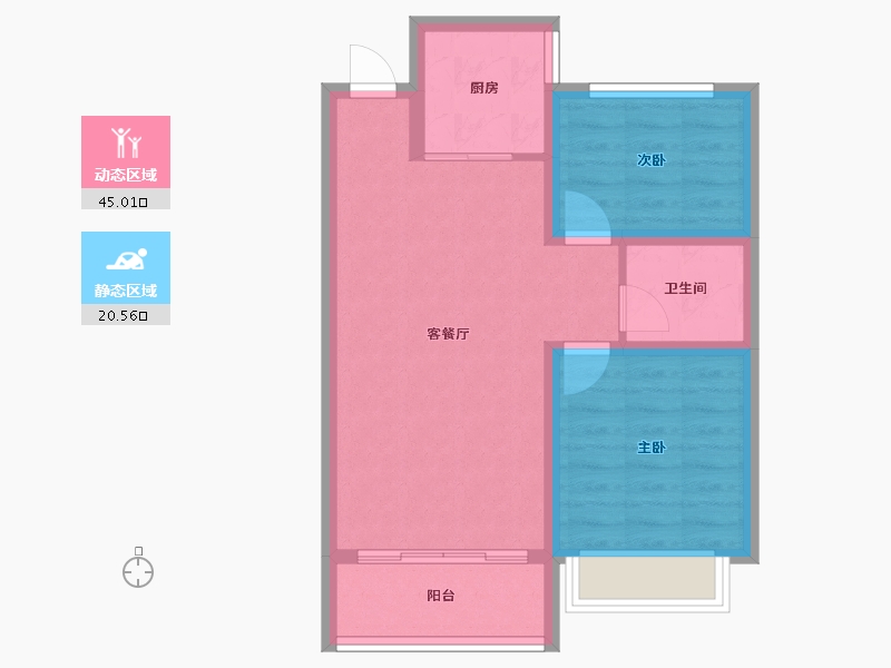 河北省-石家庄市-水韵华庭-58.39-户型库-动静分区