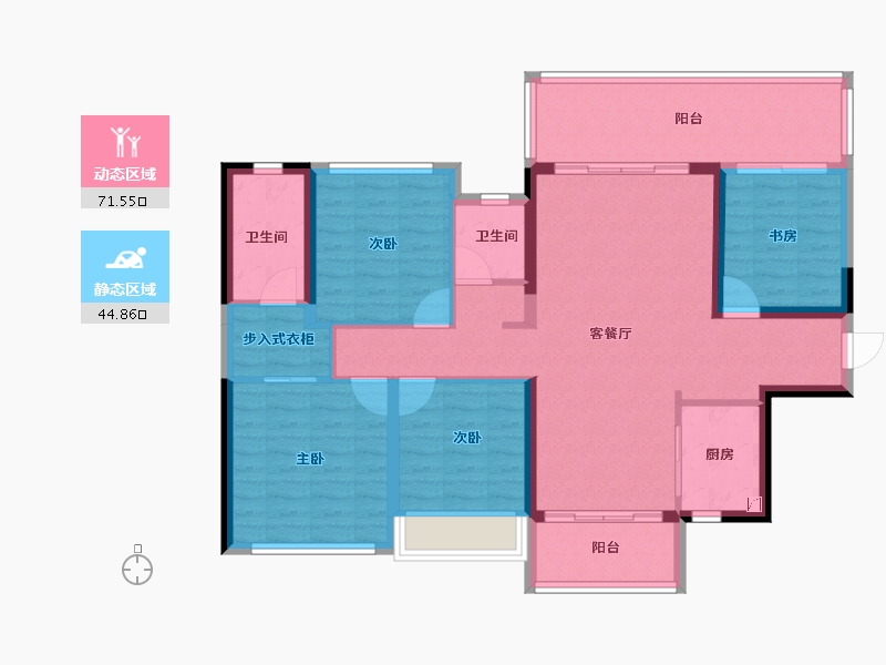 北京-北京市-言成·盈纳华府-104.18-户型库-动静分区