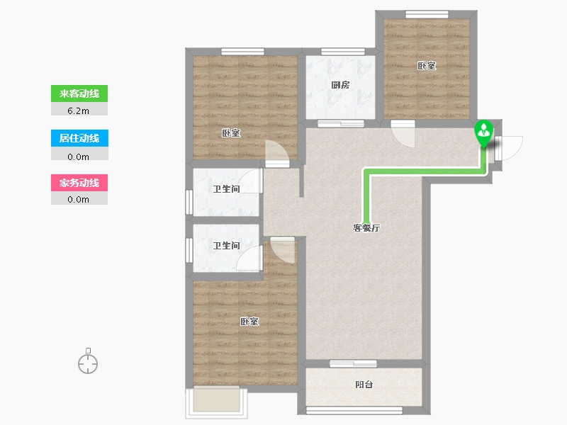 陕西省-西安市-启迪·大院儿-95.00-户型库-动静线