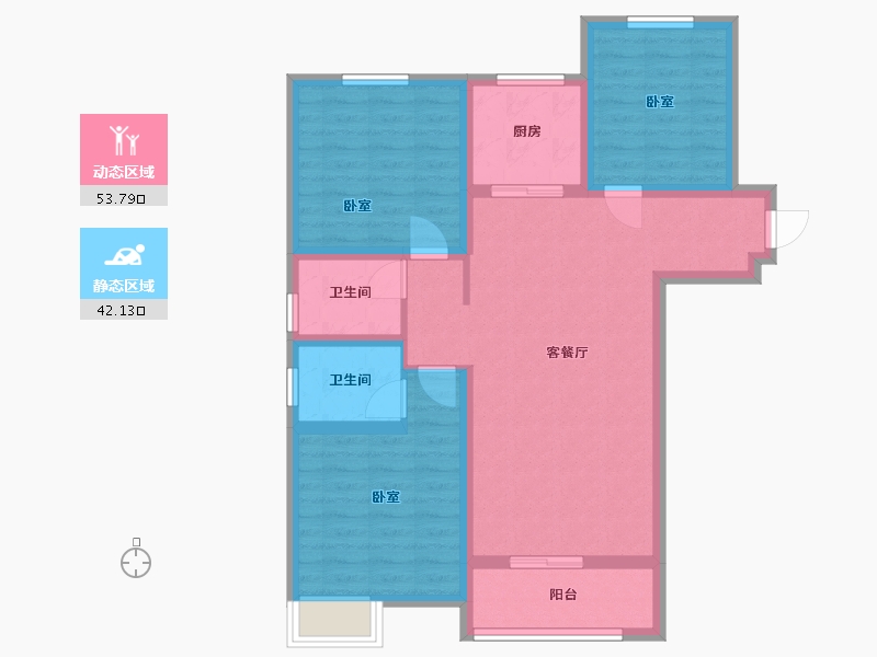 陕西省-西安市-启迪·大院儿-95.00-户型库-动静分区