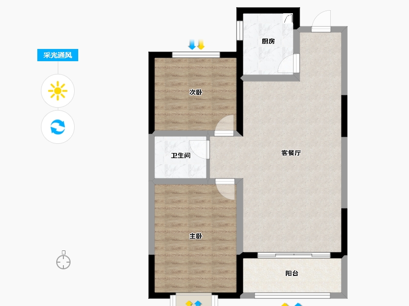 山西省-忻州市-​天和熙悦府-75.52-户型库-采光通风