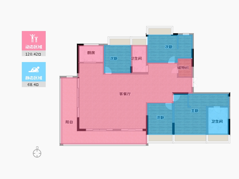 贵州省-遵义市-万达生态城-172.00-户型库-动静分区