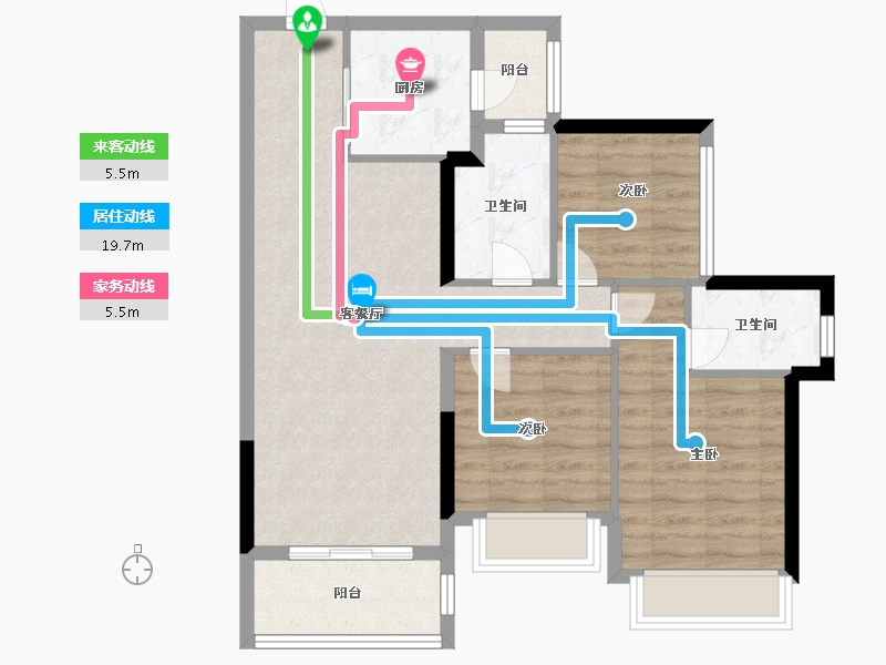 广东省-佛山市-龙光天瀛-77.50-户型库-动静线