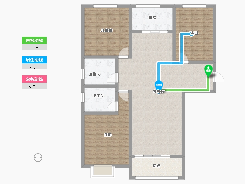 陕西省-宝鸡市-盛世锦园-112.71-户型库-动静线