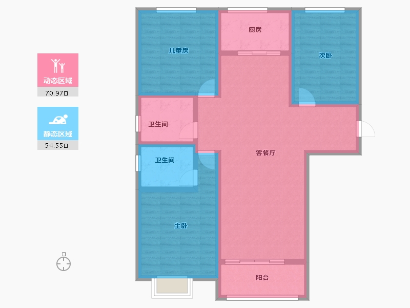 陕西省-宝鸡市-盛世锦园-112.71-户型库-动静分区