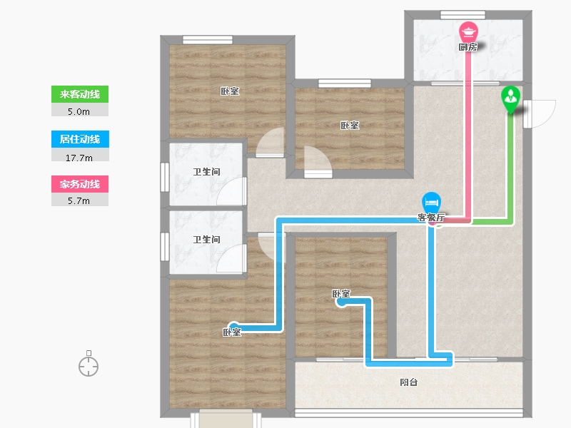 甘肃省-天水市-天水令牌·玖号院-92.65-户型库-动静线