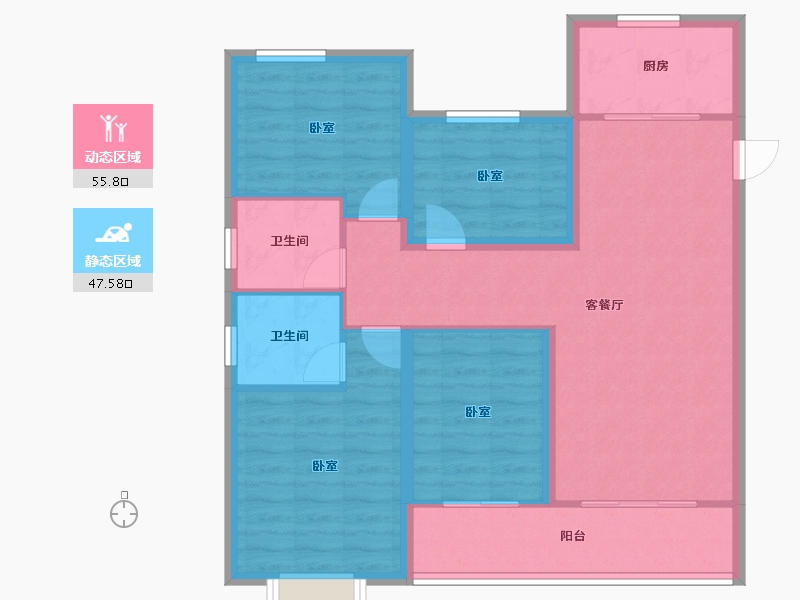 甘肃省-天水市-天水令牌·玖号院-92.65-户型库-动静分区