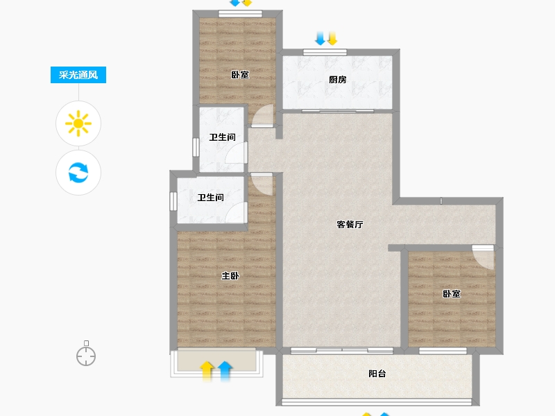 陕西省-渭南市-富平龙记檀府-108.00-户型库-采光通风