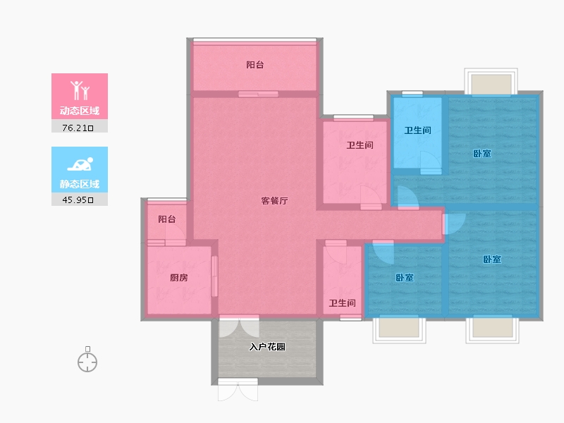 贵州省-黔西南布依族苗族自治州-冠德华庭-116.12-户型库-动静分区