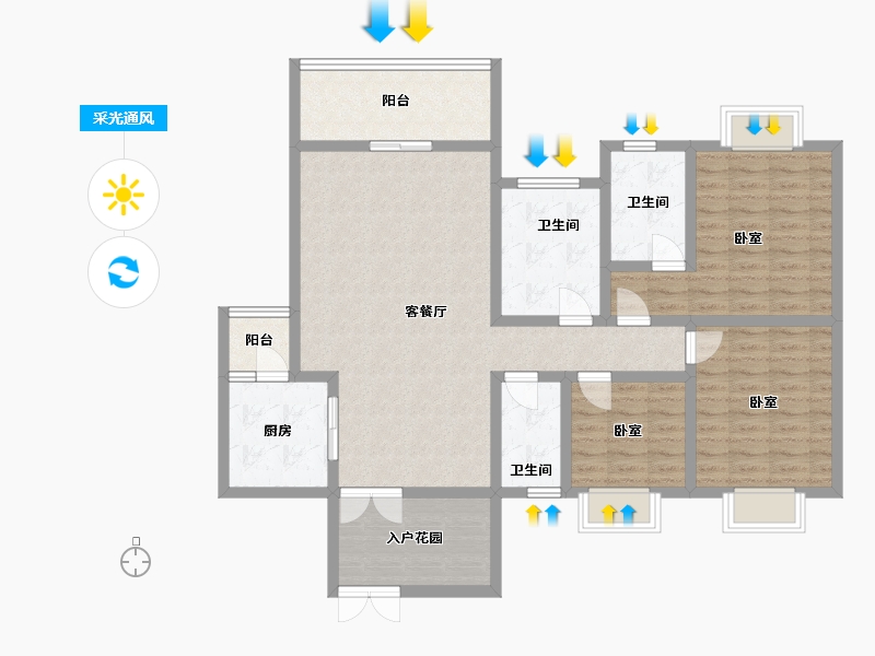 贵州省-黔西南布依族苗族自治州-冠德华庭-116.12-户型库-采光通风