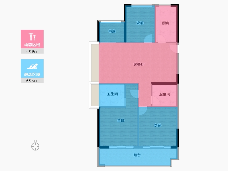 江苏省-淮安市-洪泽碧桂园江山府-103.94-户型库-动静分区