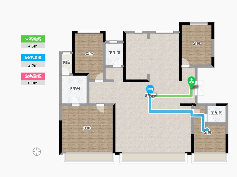 内蒙古自治区-鄂尔多斯市-熙湖明珠-164.14-户型库-动静线