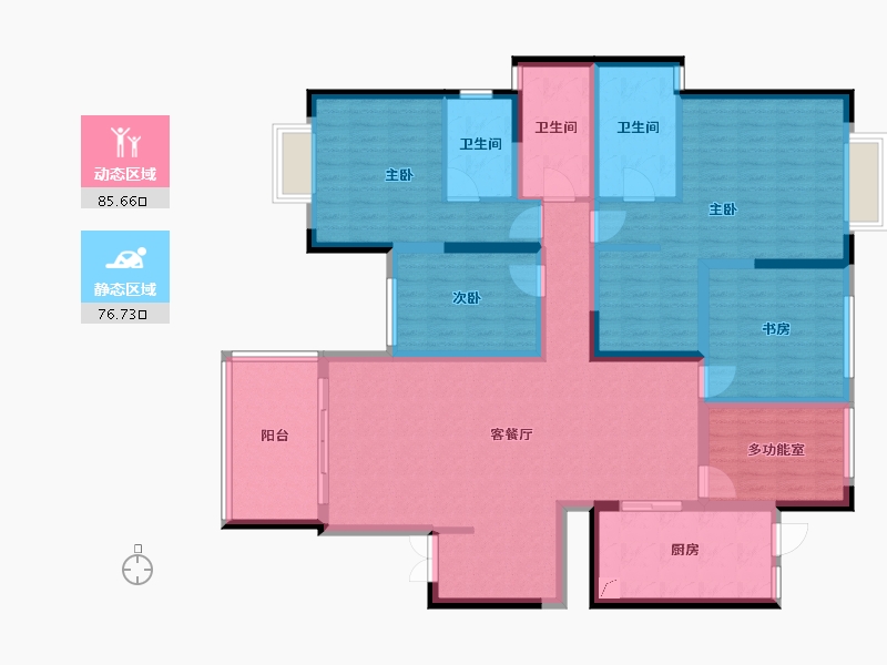 贵州省-遵义市-城投葡萄井壹號-145.02-户型库-动静分区