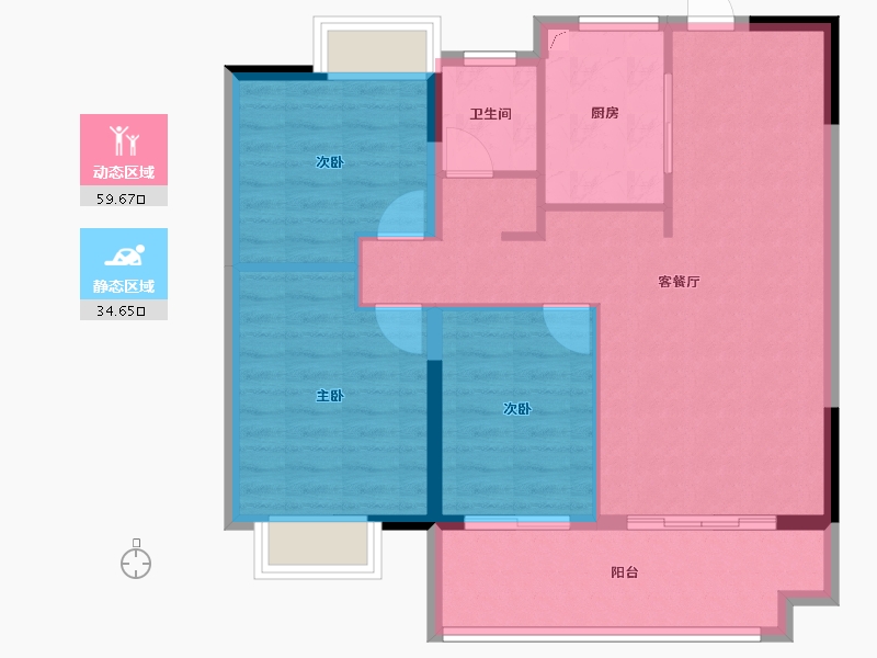 安徽省-安庆市-文德桐国府-84.95-户型库-动静分区