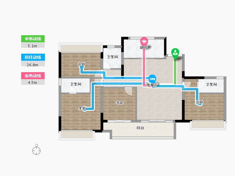 贵州省-遵义市-万达生态城-131.20-户型库-动静线