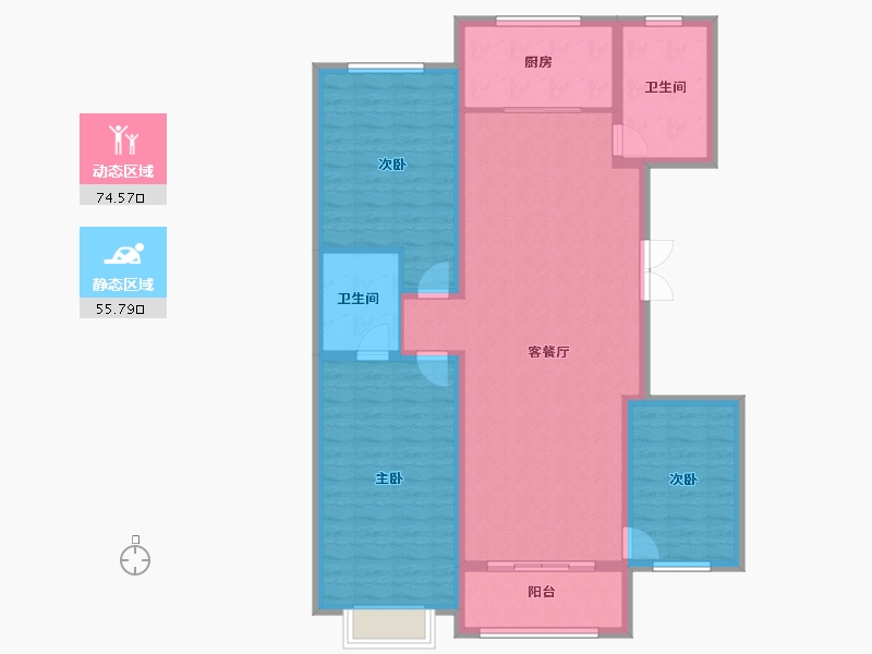 山东省-淄博市-鸿暻悦城-118.29-户型库-动静分区