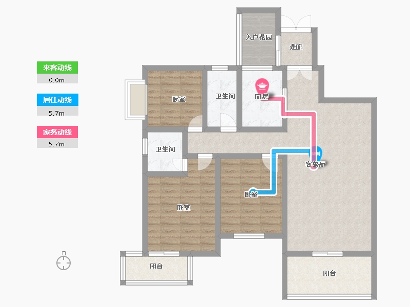 贵州省-黔西南布依族苗族自治州-冠德华庭-101.01-户型库-动静线