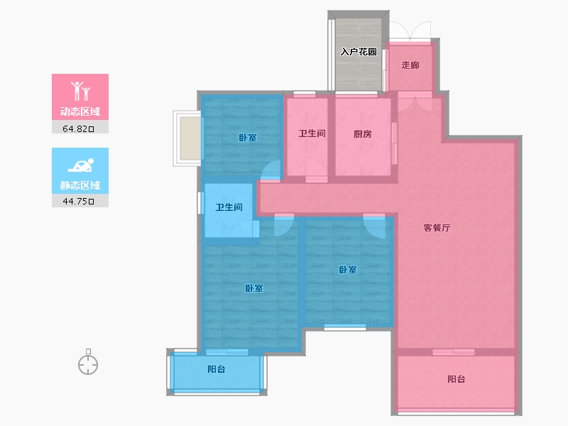 贵州省-黔西南布依族苗族自治州-冠德华庭-101.01-户型库-动静分区