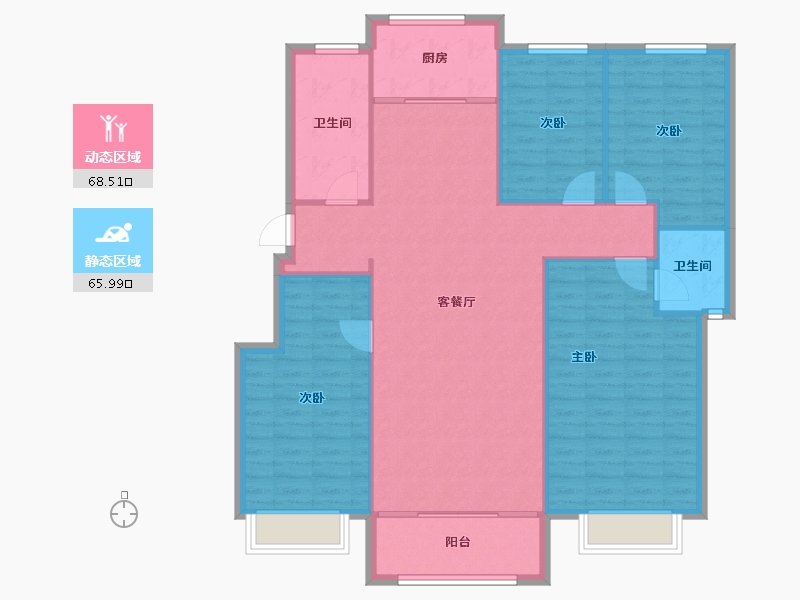 山东省-淄博市-锦绣淄江-124.49-户型库-动静分区