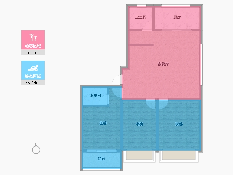 河北省-石家庄市-水韵华庭-87.39-户型库-动静分区