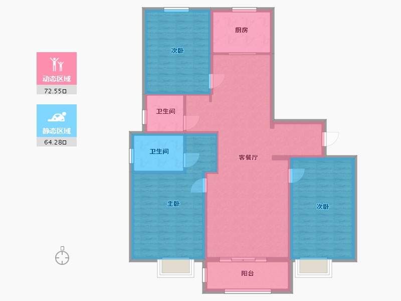 山东省-德州市-佰利金湖湾-103.00-户型库-动静分区