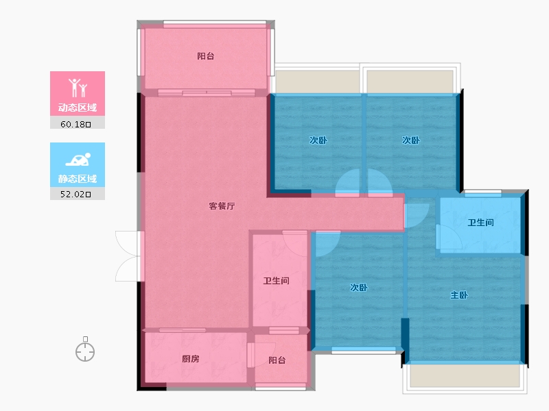 广西壮族自治区-百色市-金宸璞悦-100.96-户型库-动静分区