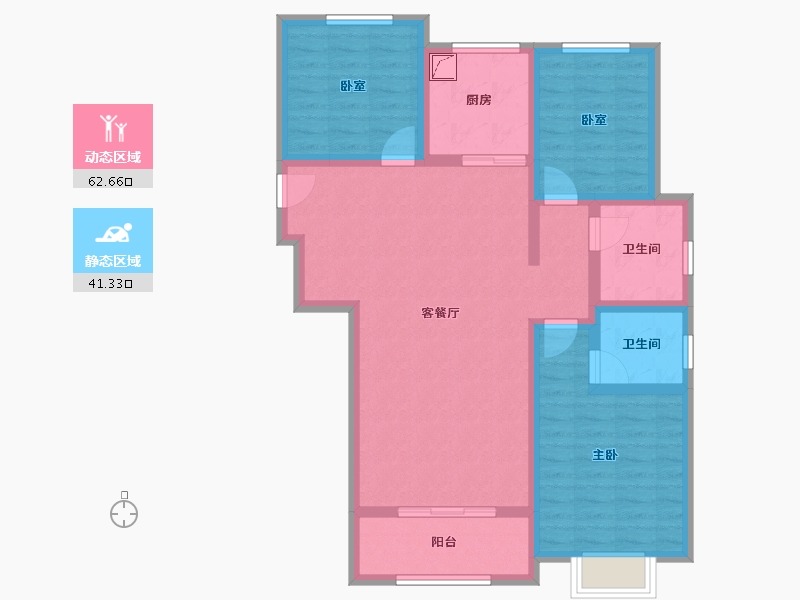 陕西省-渭南市-朝阳云著-92.00-户型库-动静分区