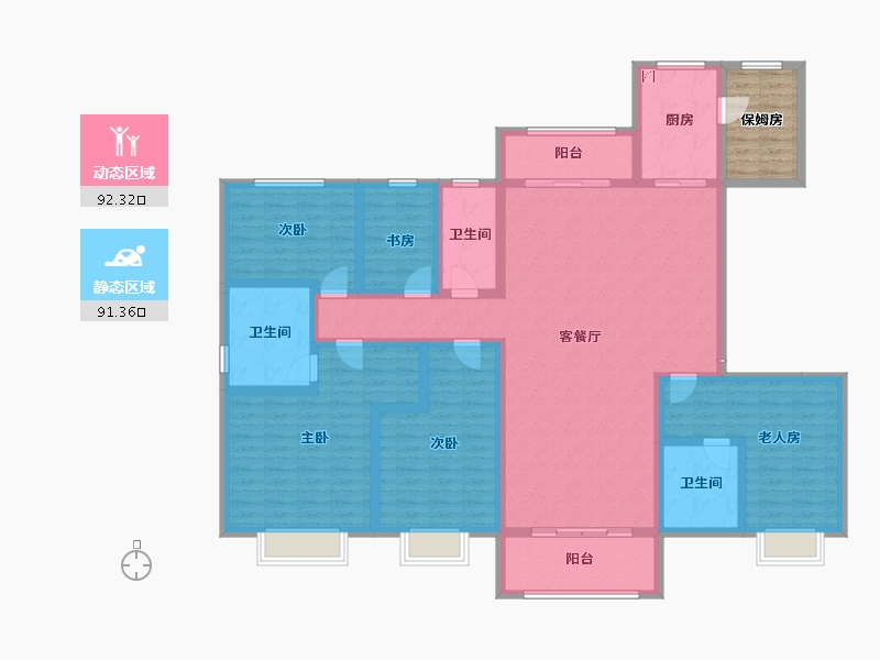 山西省-忻州市-忻州碧桂园-170.93-户型库-动静分区