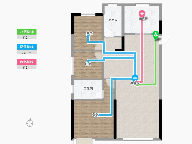 内蒙古自治区-鄂尔多斯市-鄂尔多斯恒大名都-97.60-户型库-动静线